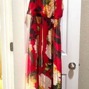 Floral Red Maxi Dress